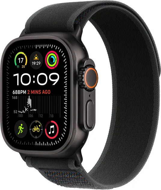 Смарт-годинник Apple Watch Ultra 2 GPS + Cellular 49mm Black Titanium Case with Black Trail Loop - M/L (MX4V3)