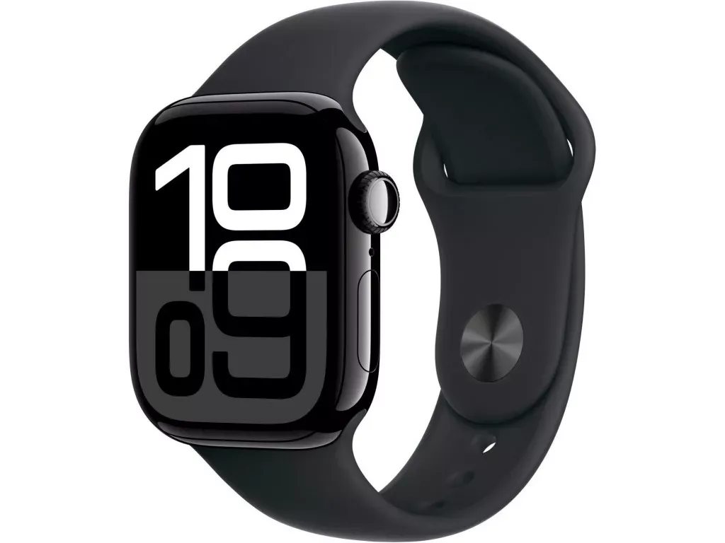 Смарт-часы Apple Watch Series 10 GPS + Cellular 42mm Jet Black Aluminium Case with Black Sport Band - M/L (MWX73)