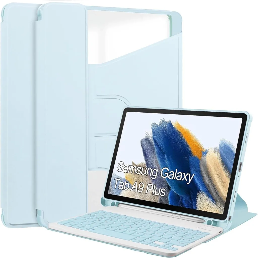 Чохол для планшета BeCover Keyboard 360° Rotatable Samsung Tab A9 Plus SM-X210/SM-X215/SM-X216 11.0" Light Blue (710332)