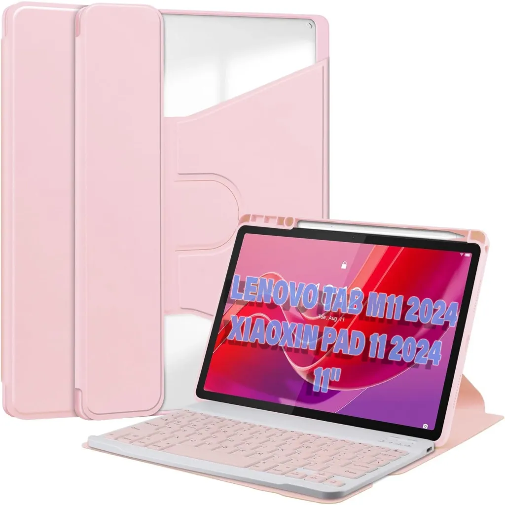 Чехла для планшета BeCover Keyboard 360° Rotatable Lenovo Tab M11 (2024) TB-TB330FU/Xiaoxin Pad 11 (2024) 11" Pink (711077)