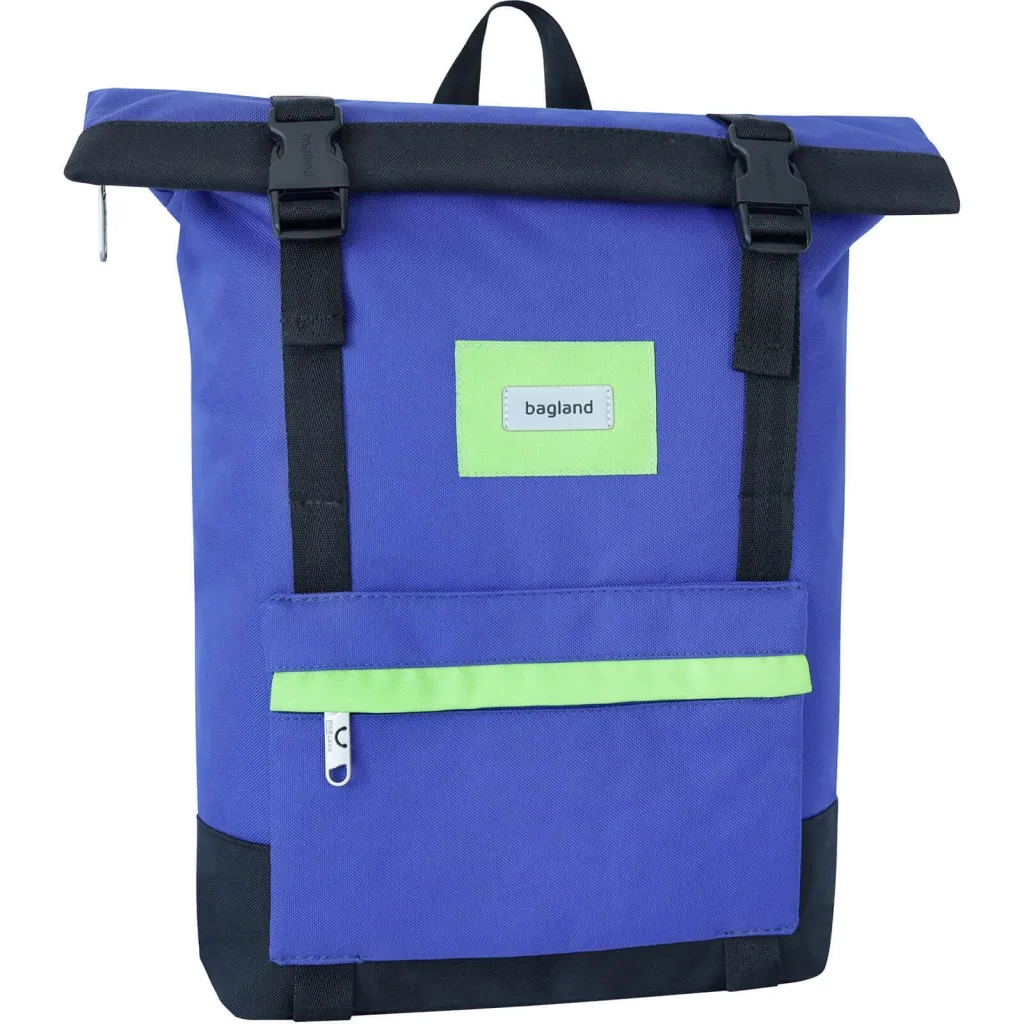 Рюкзак для ноутбука Bagland 15" Holder 25L, roll top, 0051666, blue/black (1065919121)