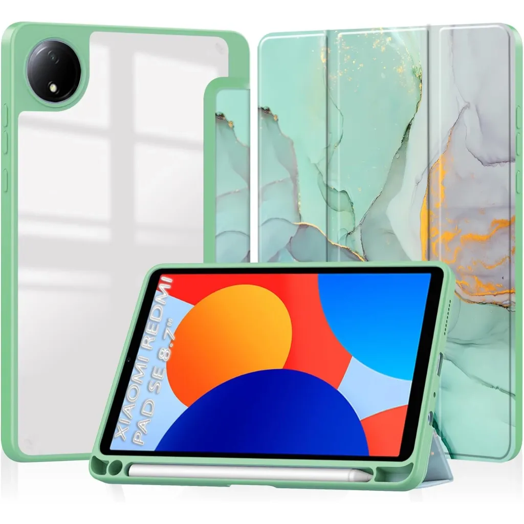 Чехла для планшета BeCover Soft Edge TPU Xiaomi Redmi Pad SE 8.7" Green Marble (712574)