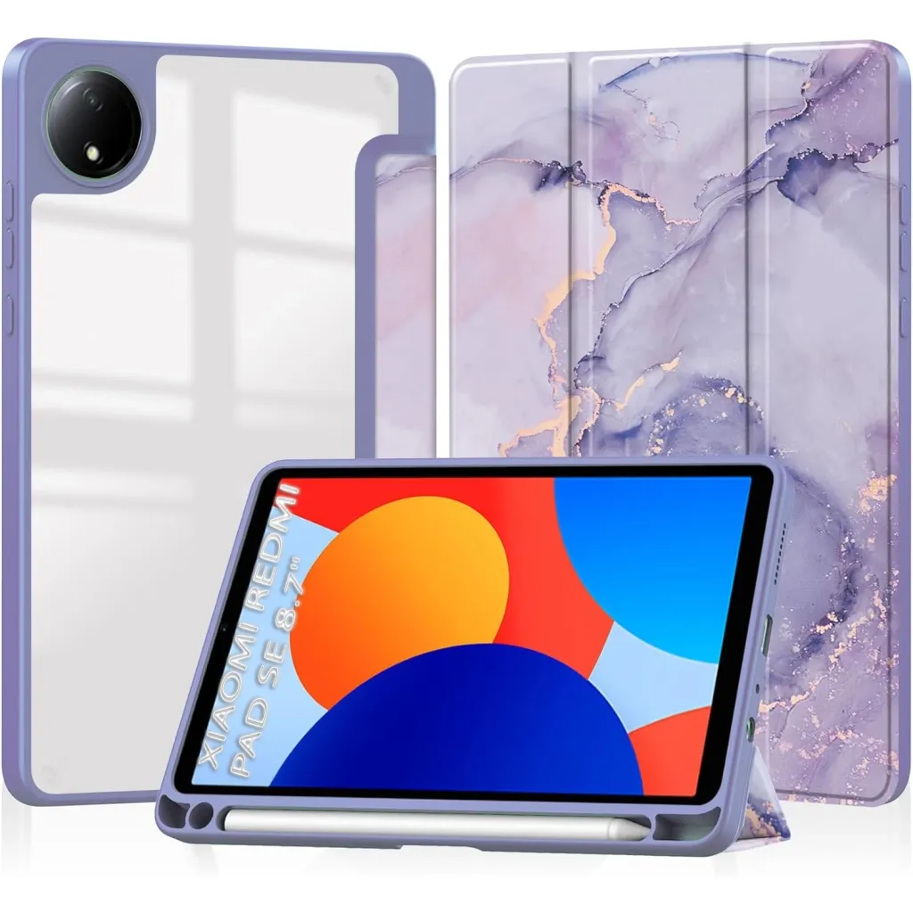 Чехла для планшета BeCover Soft Edge TPU Xiaomi Redmi Pad SE 8.7" Purple Marble (712577)