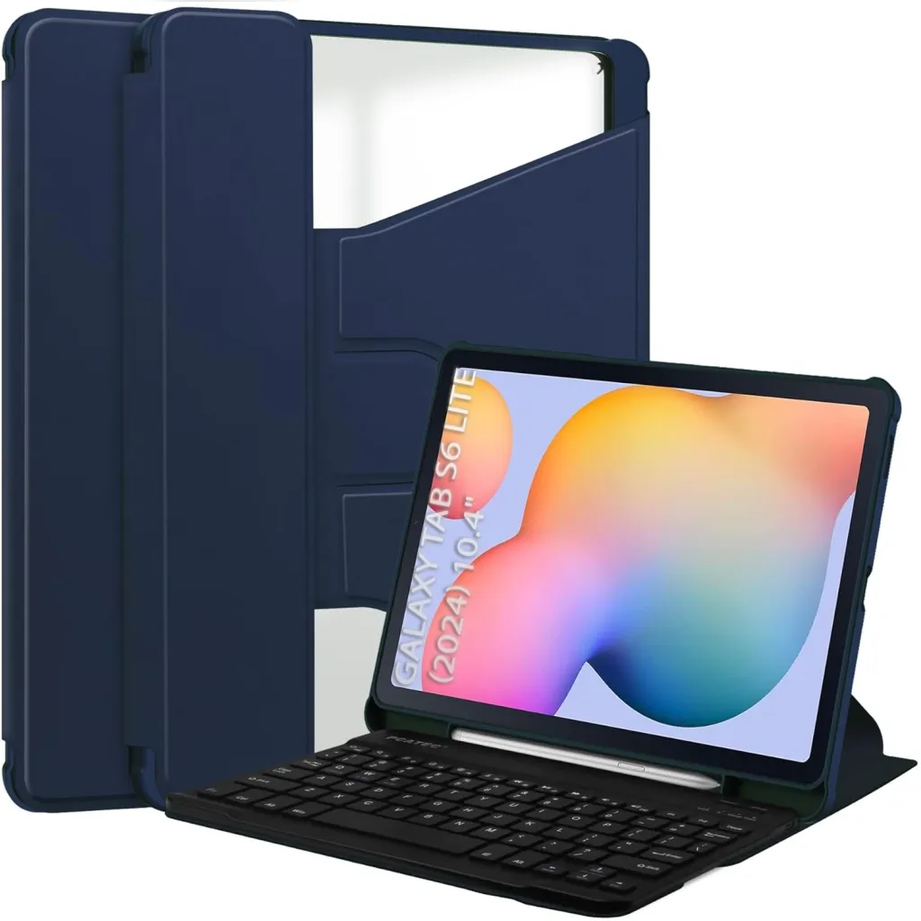 Чехла для планшета BeCover 360° Rotatable + Keyboard Samsung Tab S6 Lite (2024) 10.4" P620/P625/P627 Deep Blue (712588)