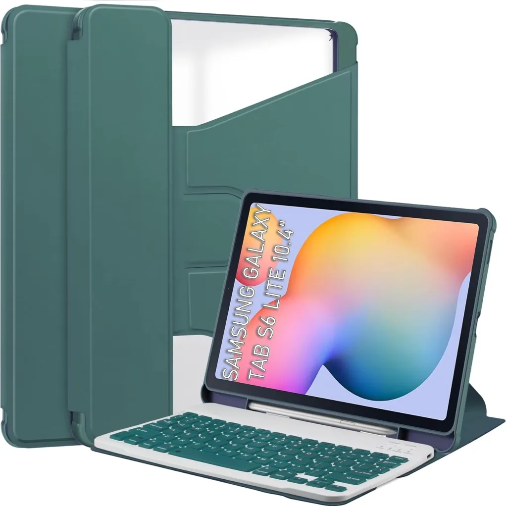 Чехла для планшета BeCover 360° Rotatable + Keyboard Samsung Tab S6 Lite 10.4 P610/P613/P615/P619 Dark Green (712406)