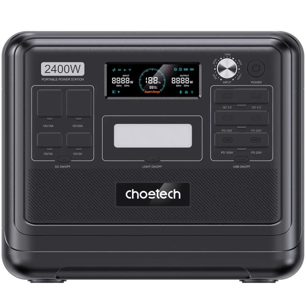 Зарядна станція Choetech 2400W 2048Wh AC, LiFePo4, USB-C PD100W (BS008-EU) 