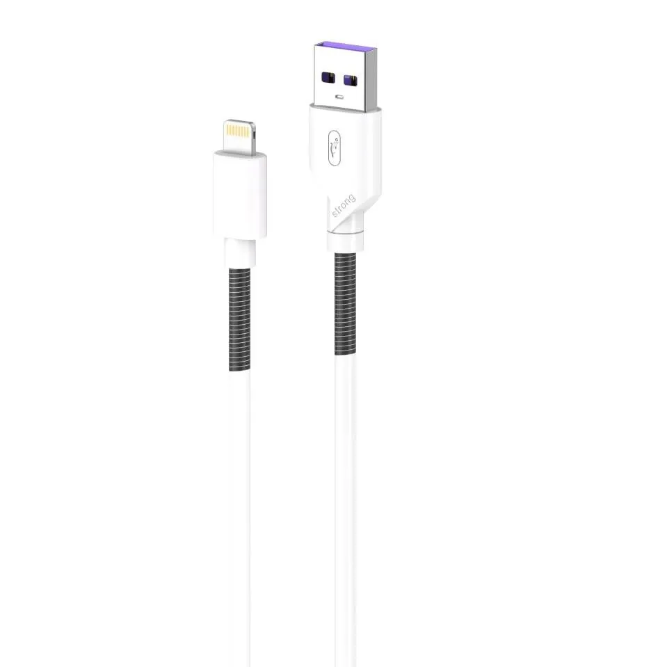 Кабель синхронізації SkyDolphin S27L Spring Anti-Brake USB - Lightning (M/M), 1 м, White (SDUSB-000608)