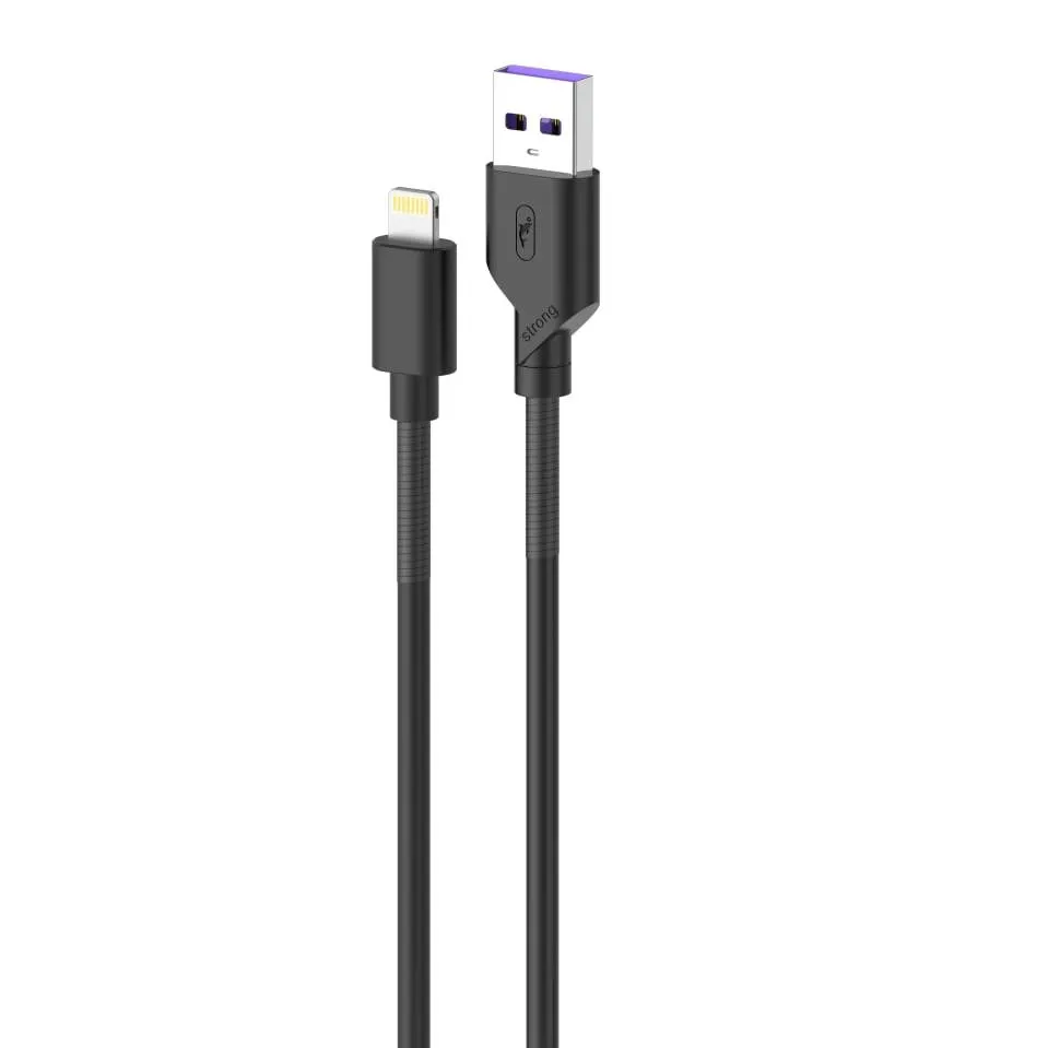 Кабель синхронізації SkyDolphin S27L Spring Anti-Brake USB - Lightning (M/M), 1 м, Black (SDUSB-000609)