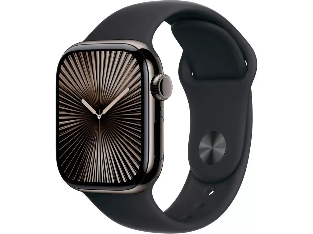 Смарт-годинник Apple Watch Series 10 GPS + Cellular 42mm Slate Titanium Case with Black Sport Band - S/M (MWXG3)