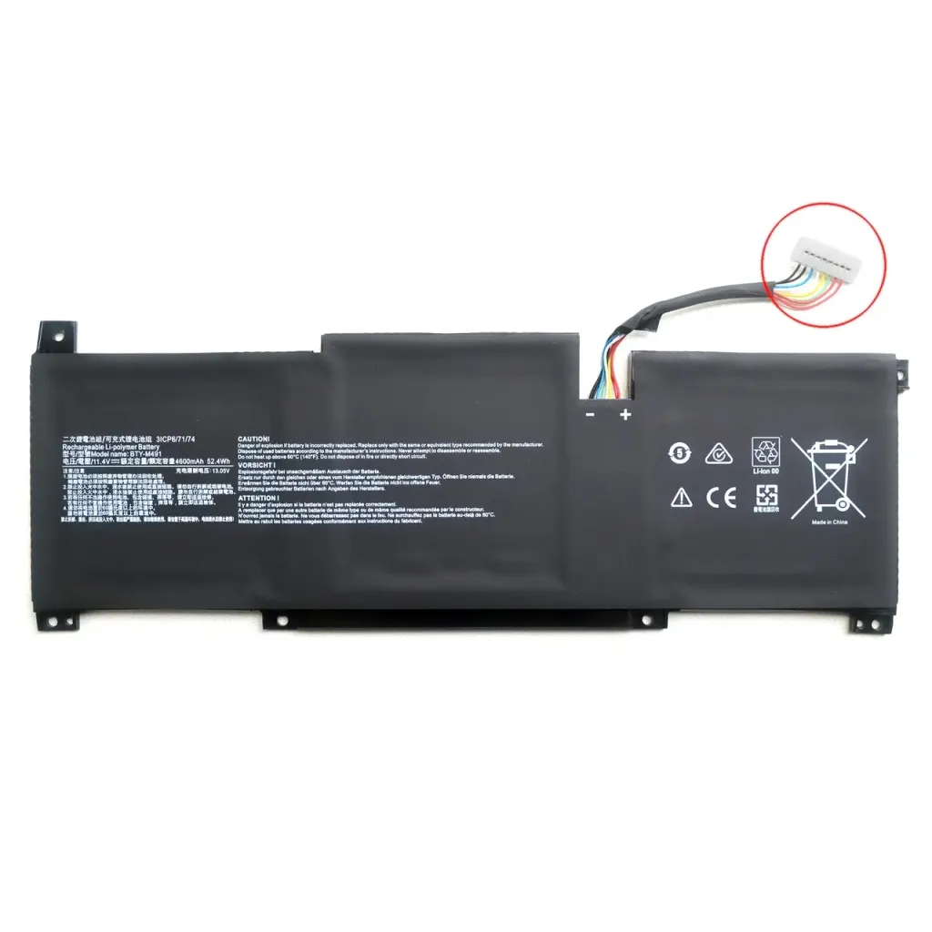 Акумулятор для ноутбука AlSoft MSI BTY-M491, 4600mAh (52.4Wh), 3cell, 11.4V, Li-Pol (A47921)