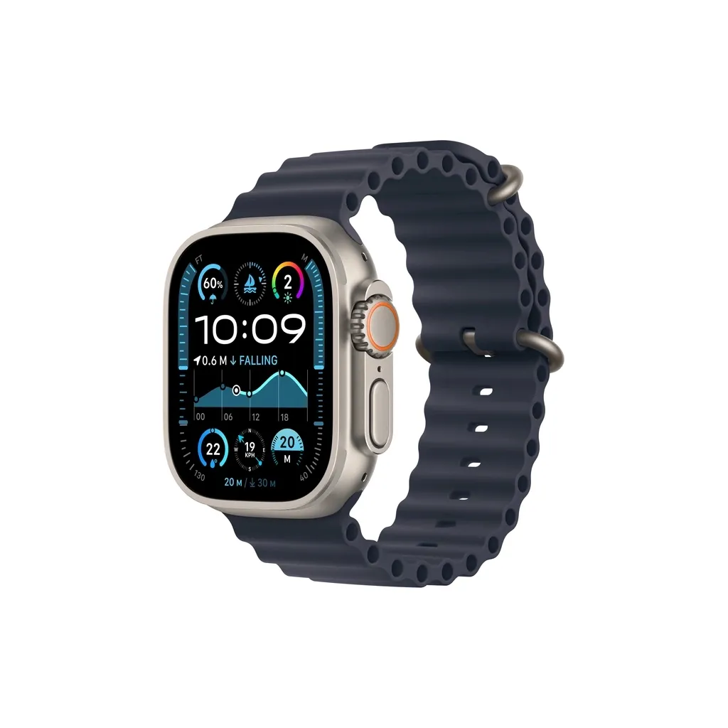 Смарт-годинник Apple Watch Ultra 2 2024 GPS + Cellular 49mm Natural Titanium Case with Navy Ocean Band (MX4D3UL/A)