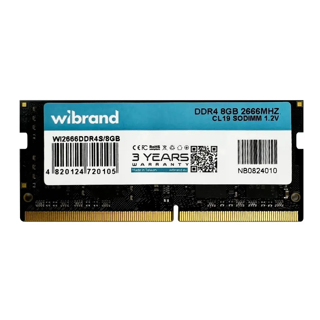 Оперативная память для ноутбука SoDIMM DDR4 8GB 2666 MHz Wibrand (WI2666DDR4S/8GB)