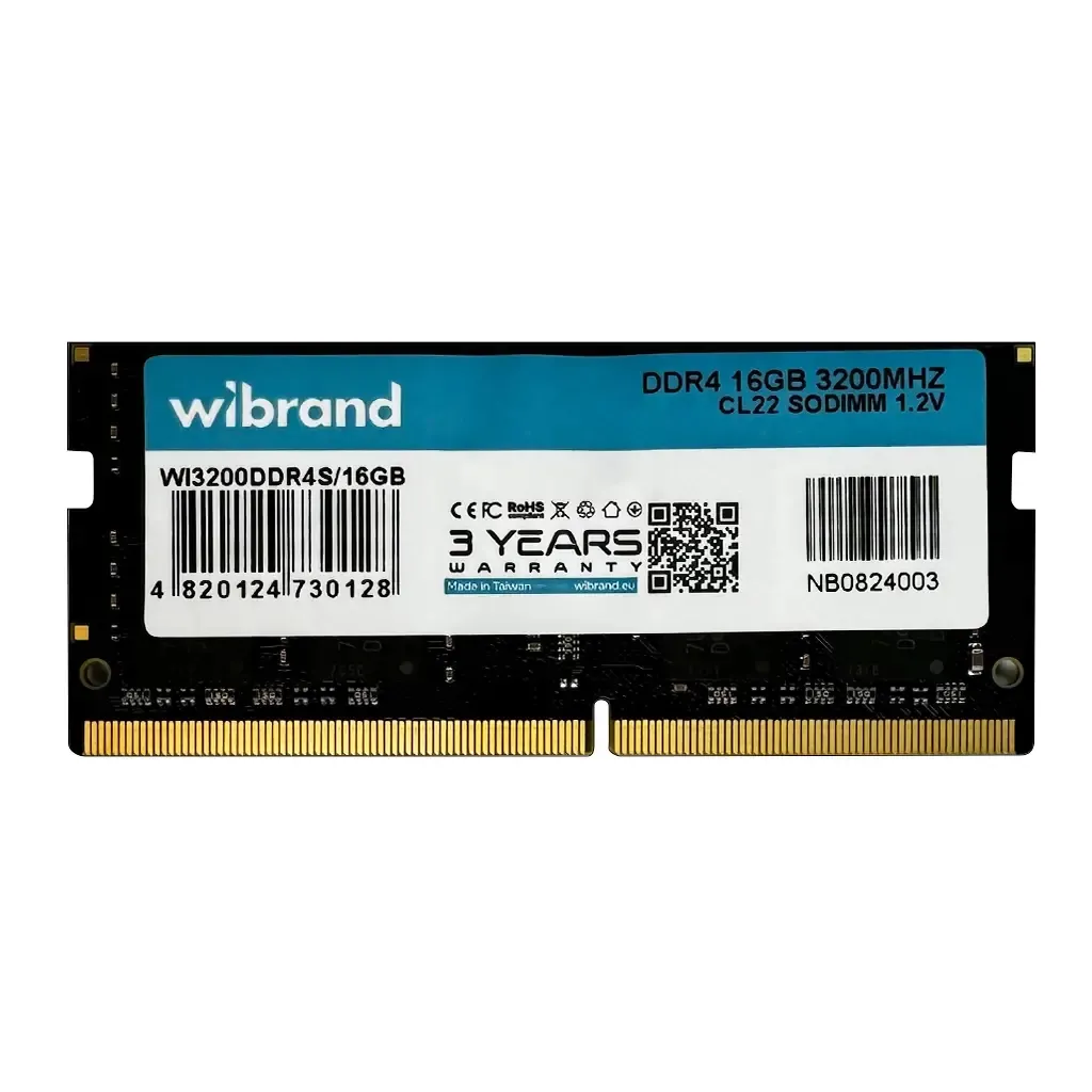 Оперативная память для ноутбука SoDIMM DDR4 16GB 3200 MHz Wibrand (WI3200DDR4S/16GB)