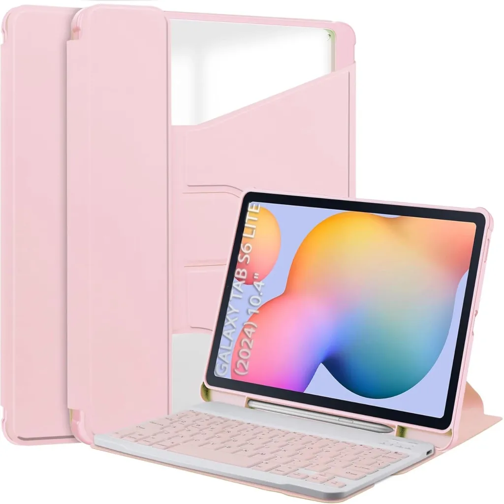 Чехла для планшета BeCover 360° Rotatable + Keyboard Samsung Tab S6 Lite (2024) 10.4" P620/P625/P627 Pink (712591)