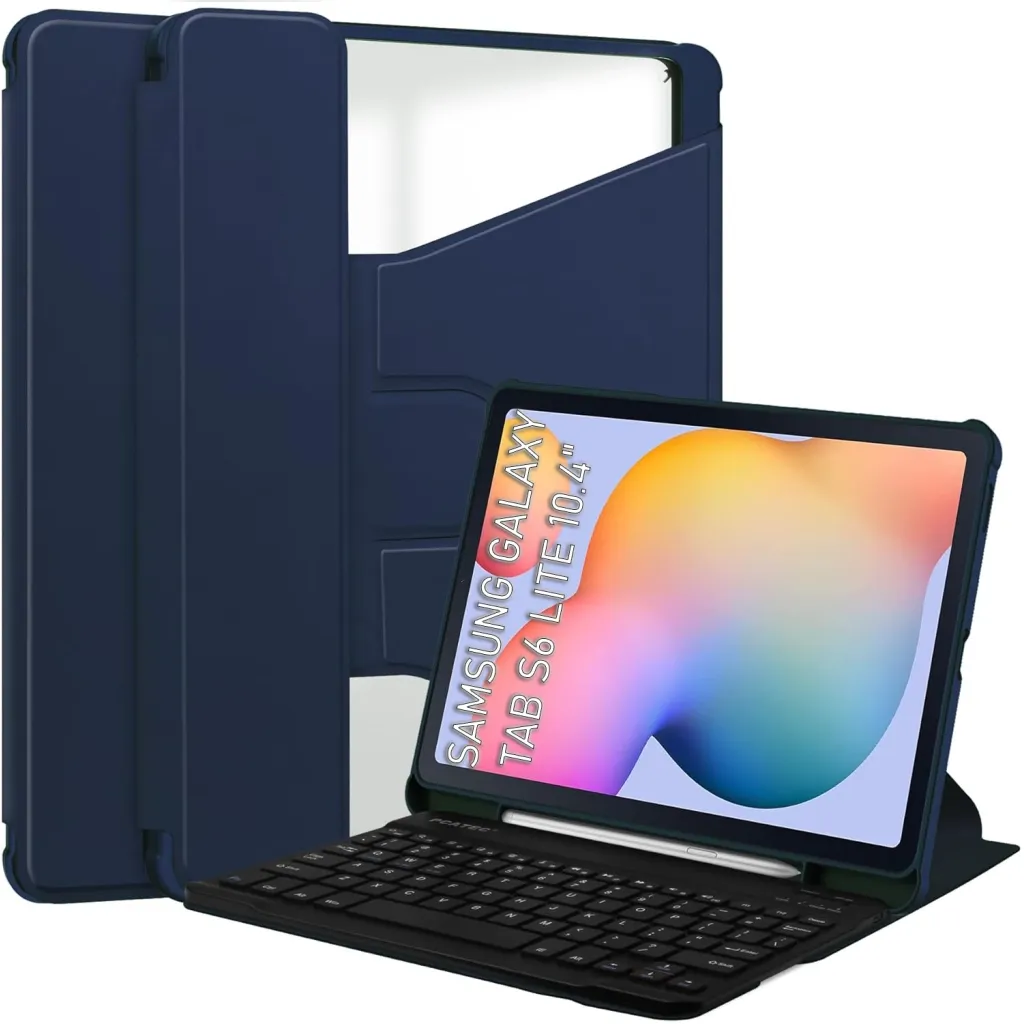 Чехла для планшета BeCover 360° Rotatable + Keyboard Samsung Tab S6 Lite 10.4 P610/P613/P615/P619 Deep Blue (712405)