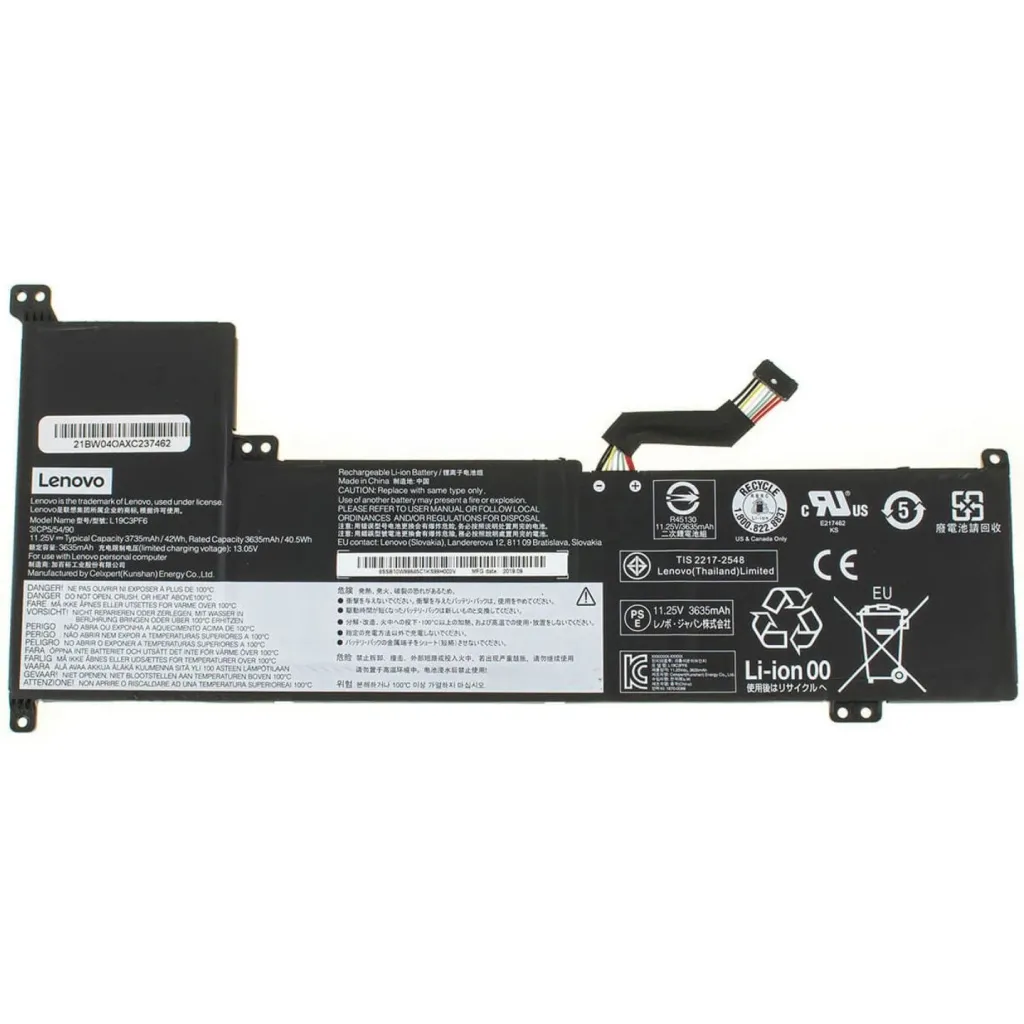 Акумулятор для ноутбука Lenovo Gaming 3-17IML05 L19C3PF6, 42Wh (3735mAh), 3cell, 11.25V, Li-ion (A47998)