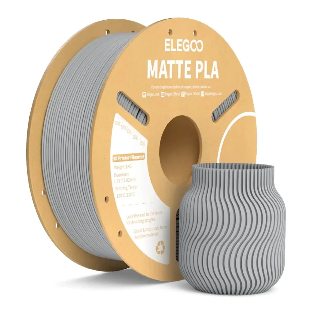 Пластик для 3D-принтера ELEGOO PLA matte 1кг, 1.75мм, gray (50.203.0256)