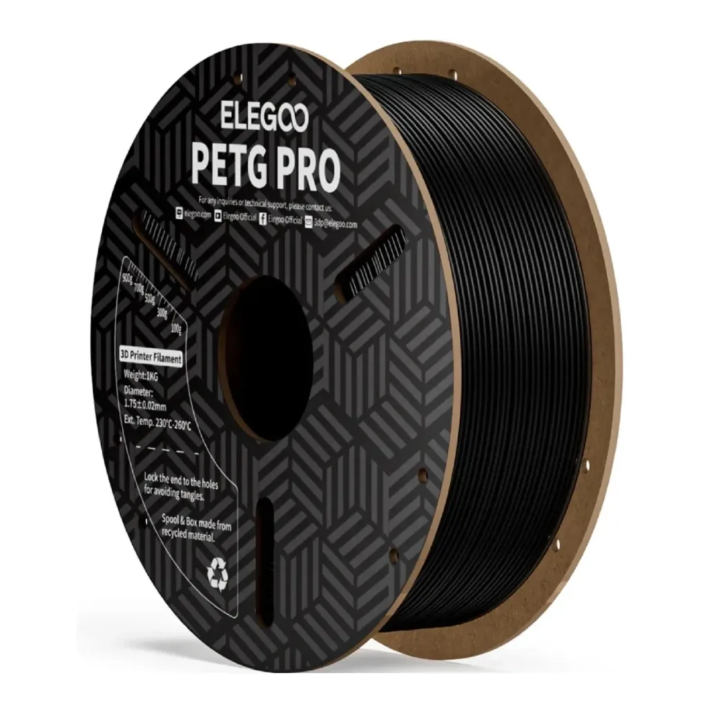 Пластик для 3D-принтера ELEGOO PETG PRO 1кг, 1.75мм, black (50.203.0198)