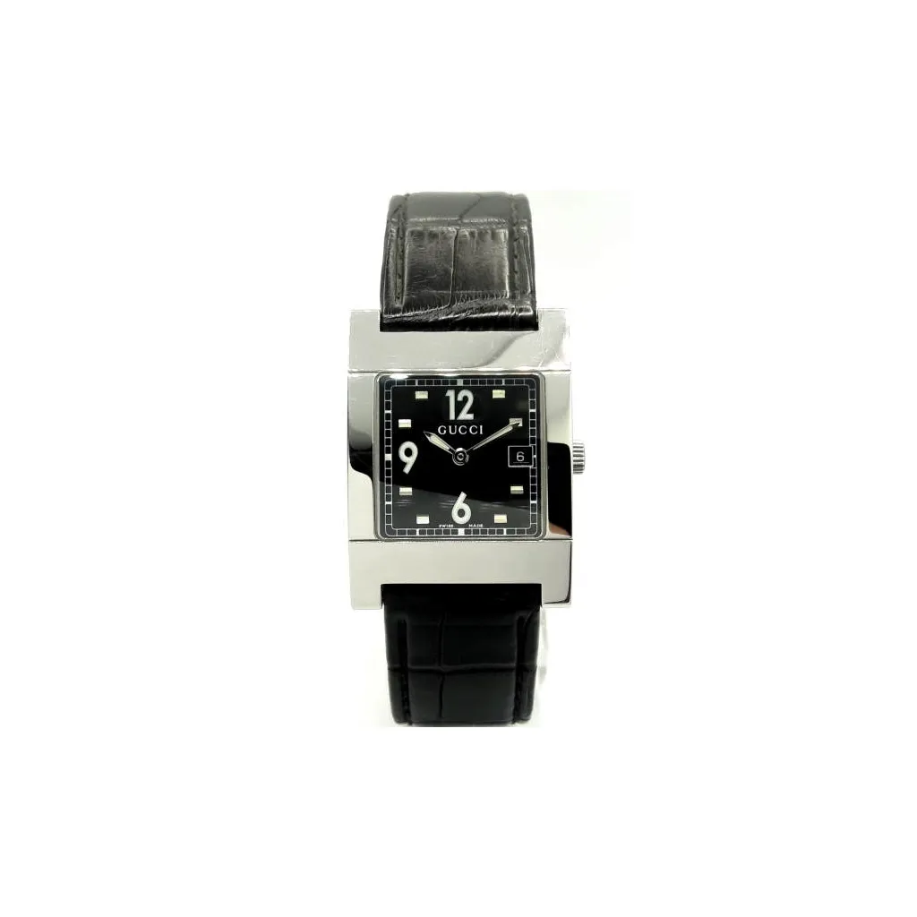 Наручний годинник Gucci 7700M 17730 BLK/STEEL/BLK STRAP