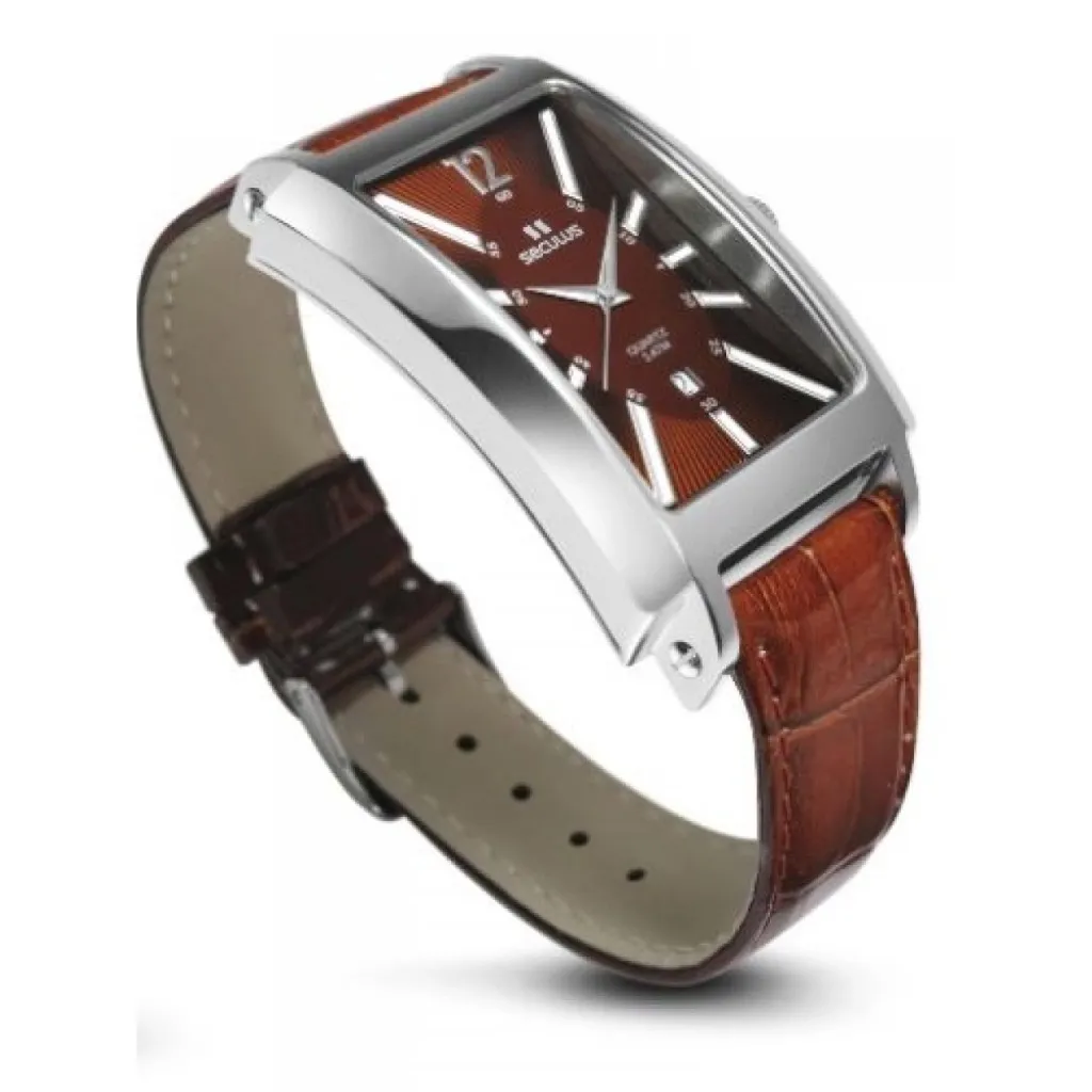  Seculus 4476.1.505 ss case, brown dial, brown leather