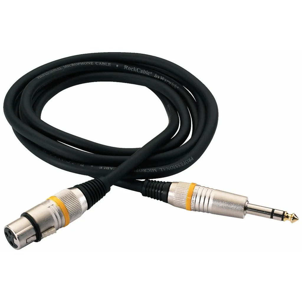  RockCable Microphone Cable - XLR (f) / TRS Jack 3m (RCL 30383 D6 F BA)