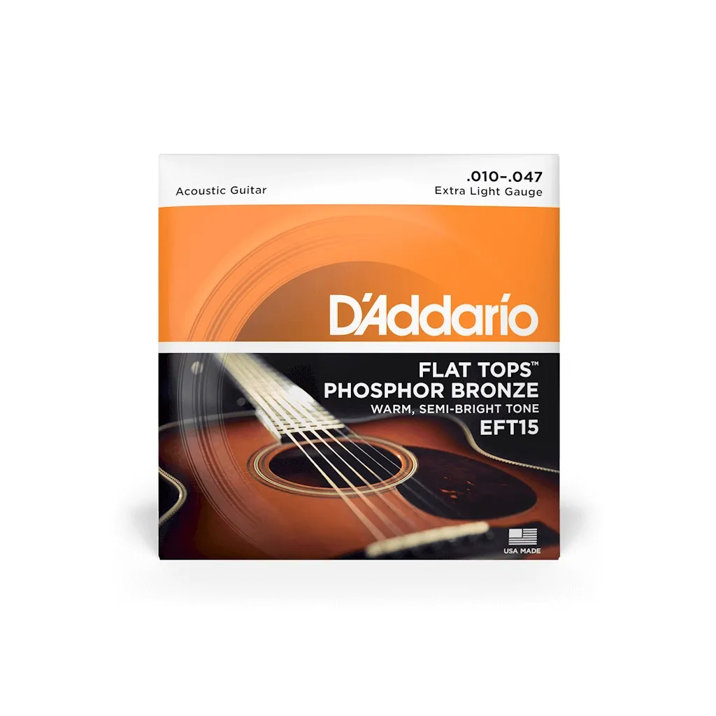  D'Addario Flat Tops Phosphor Bronze Extra Light (10-47) (EFT15)