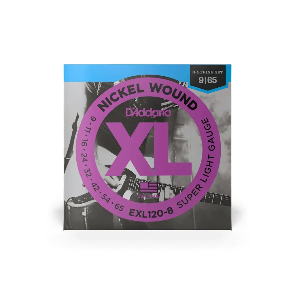 Струны для гитары D'Addario XL Nickel Wound 8-String Super Light (09-65) (EXL120-8)