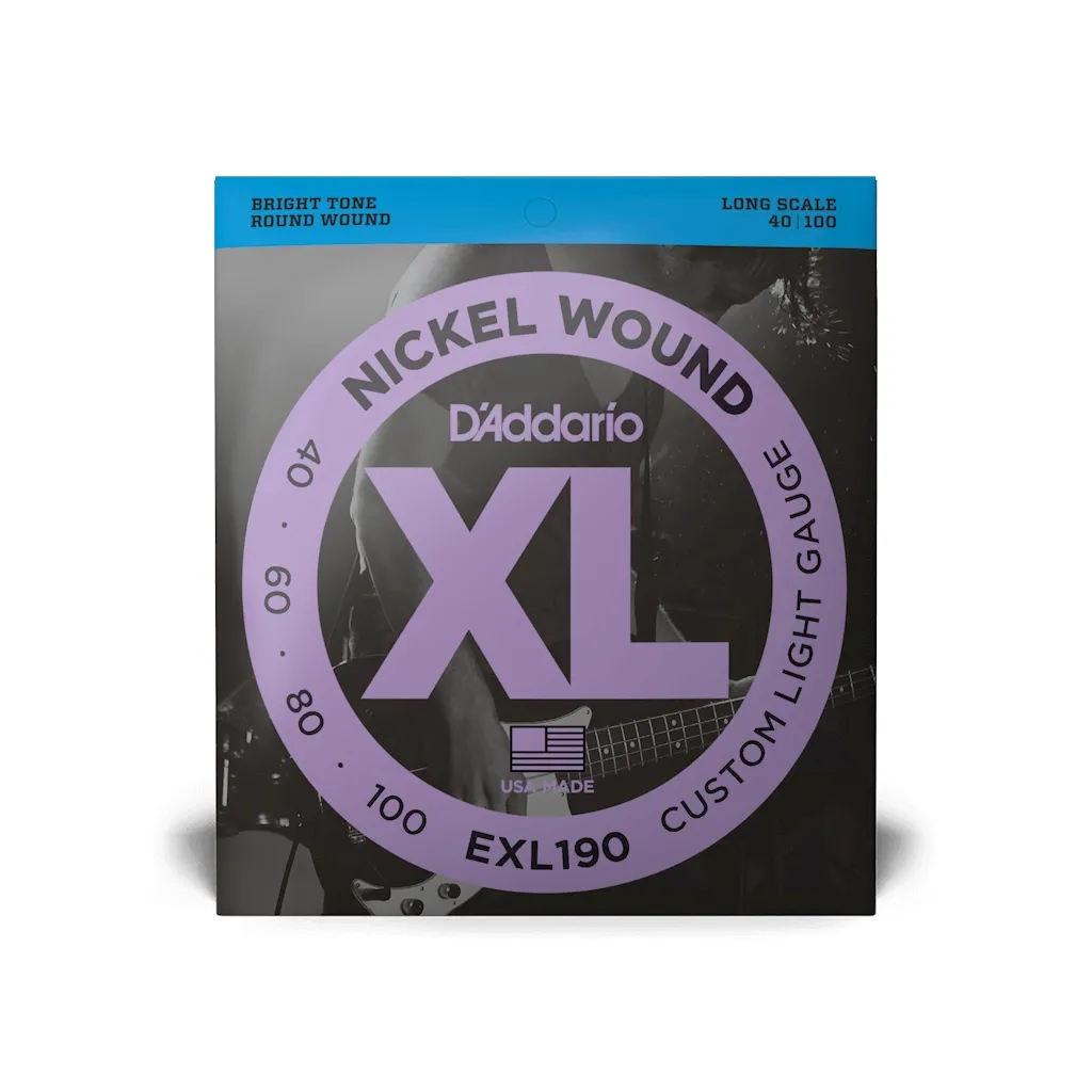 Струны для гитары D'Addario XL Nickel Wound Bass Custom Light (40-100) (EXL190)