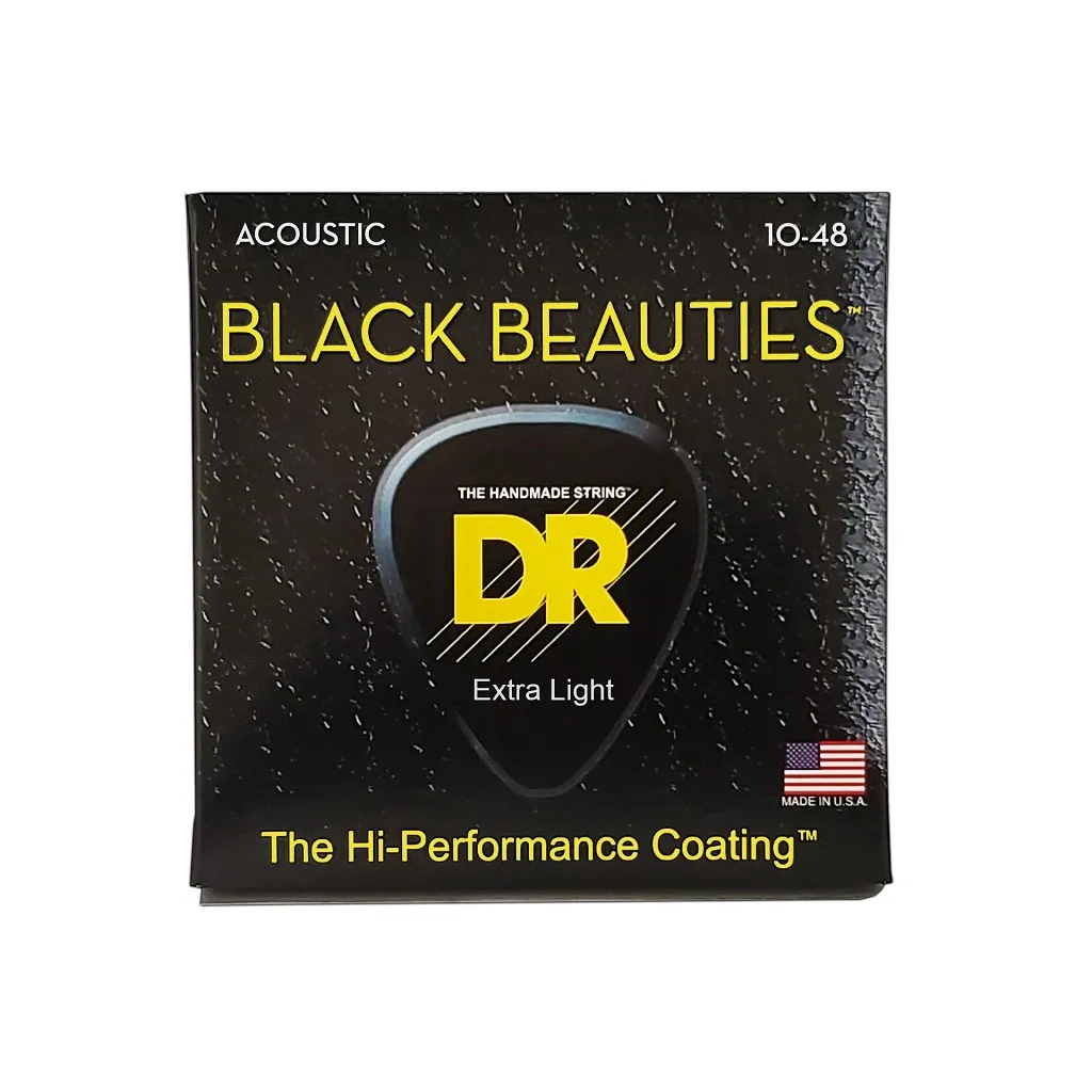  DR Strings Black Beauties Acoustic - Extra Light (10-48) (BKA-10)