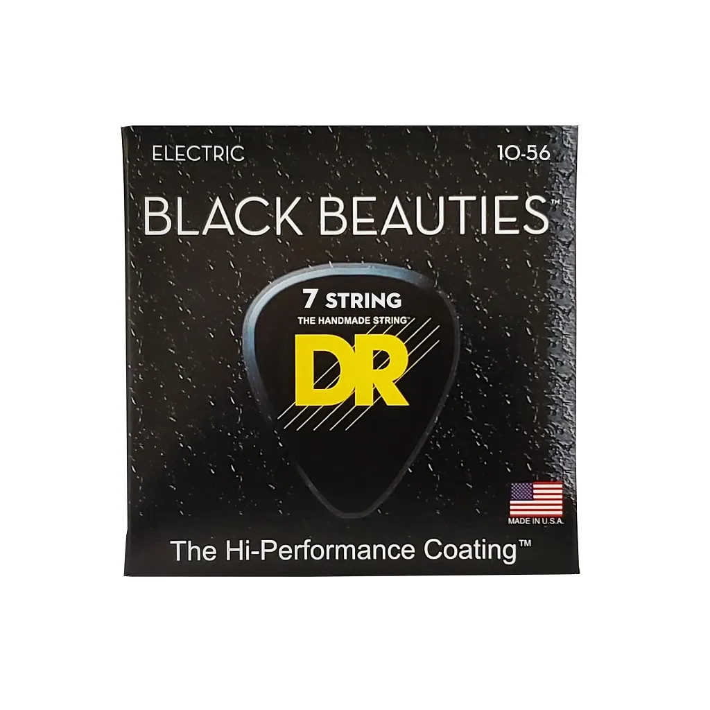 Струны для гитары DR Strings Black Beauties Electric - Medium 7-String (10-56) (BKE7-10)