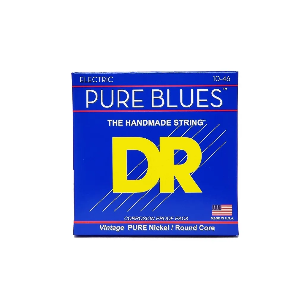  DR Strings PURE BLUES Electric Guitar Strings - Medium (10-46) (PHR-10)