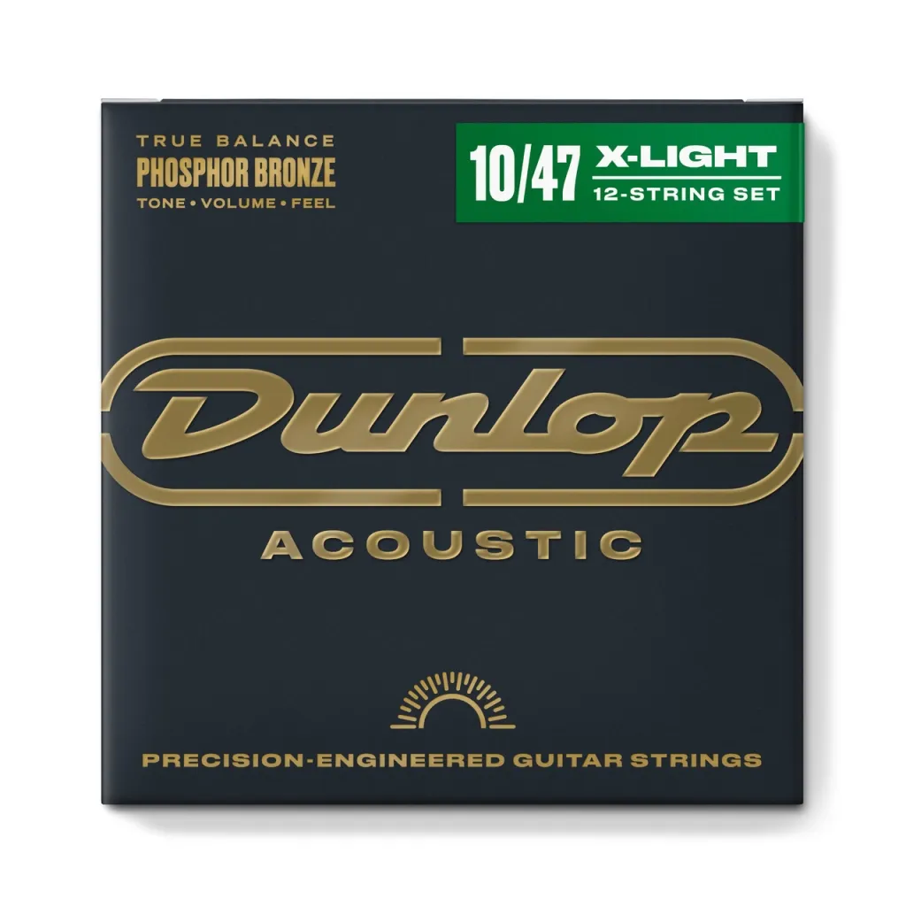  Jim Dunlop Phosphor Bronze Acoustic Guitar Strings 12-String (10-47) (DAP1047J)