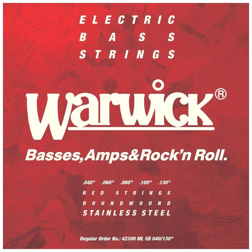  Warwick Red Stainless Steel Medium Light 5-String (40-130) (42300 ML 5B)