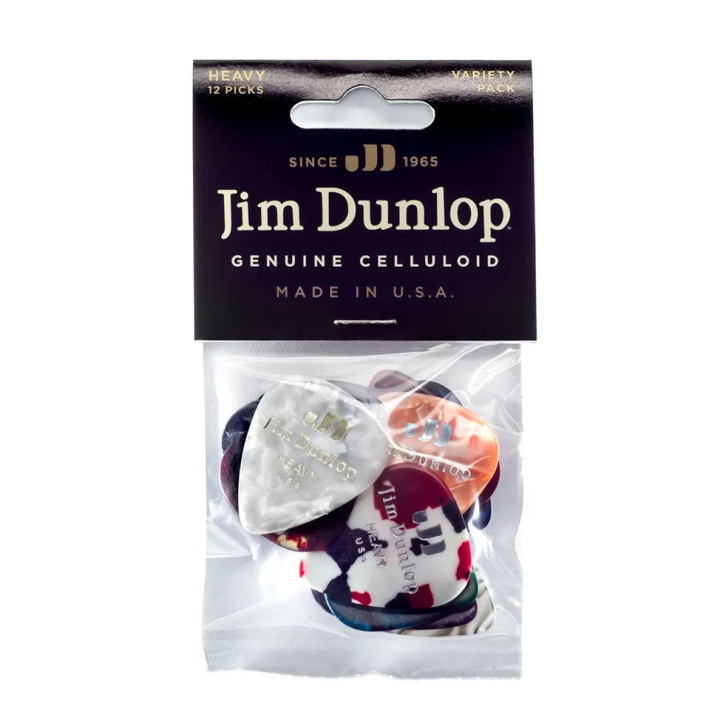  Jim Dunlop Celluloid Pick Heavy Variety Pack 12 шт. (PVP107)