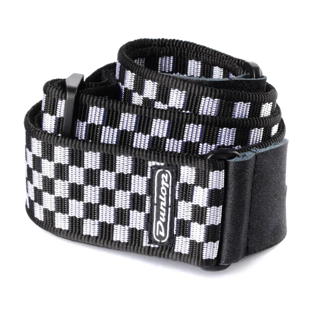  Jim Dunlop Classic Black / White Check Strap (D38-31BK)