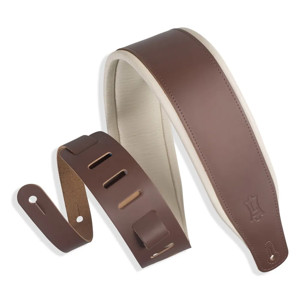  Levy's Classics Series Padded Two-Tone Guitar Strap (Brown, Cream) (M26PD-BRN_CRM)