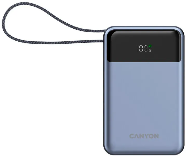 Зовнішній акумулятор CANYON OnPower 600 built-in cable 20000 mAh PD65W Dark Grey (CNS-CPB600DG)