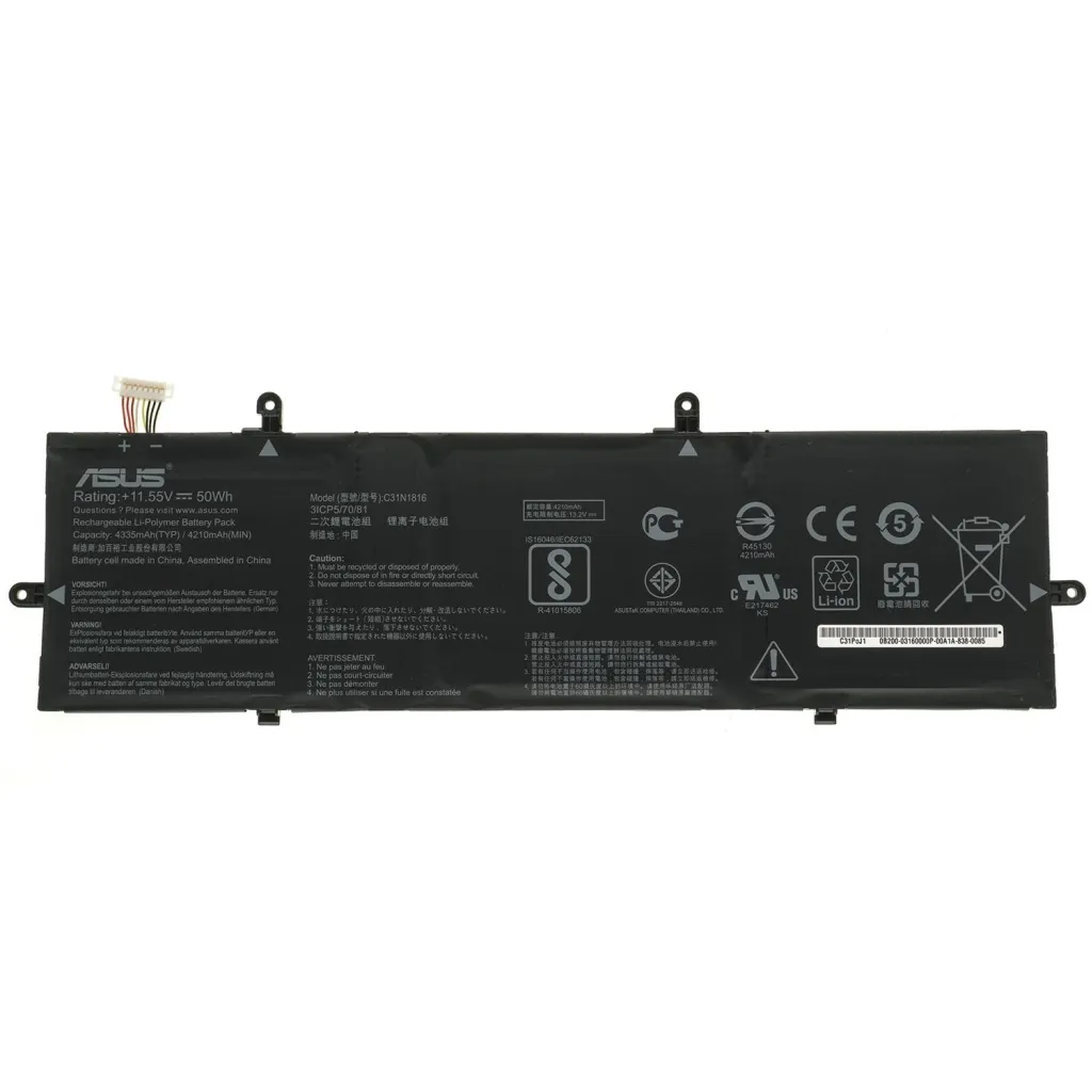 Аккумулятор для ноутбука AlSoft ASUS ZenBook UX362 C31N1816, 4335mAh (50Wh), 3cell, 11.55V, Li-Pol (A47967)