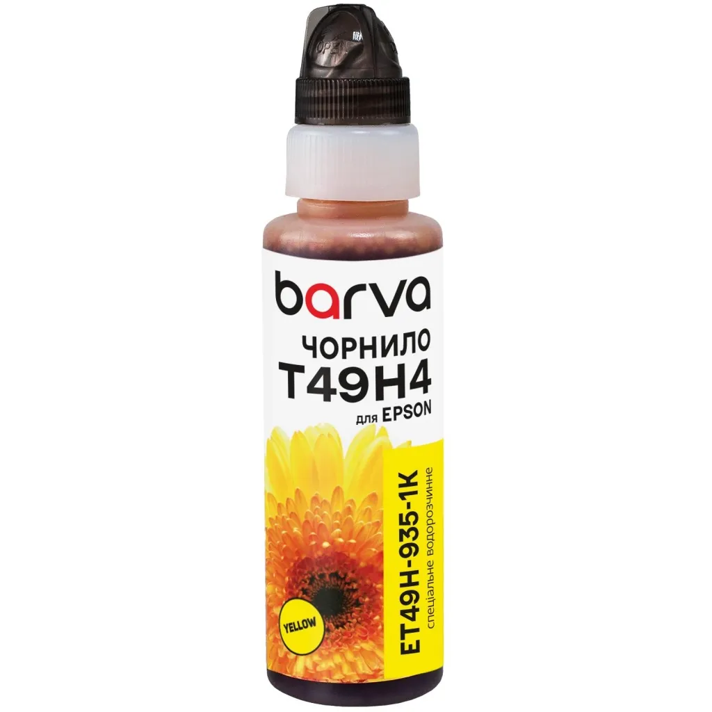 Чернило Barva Epson T49H 100мл, Water, флакон OneKey, Yellow (ET49H-935-1K)