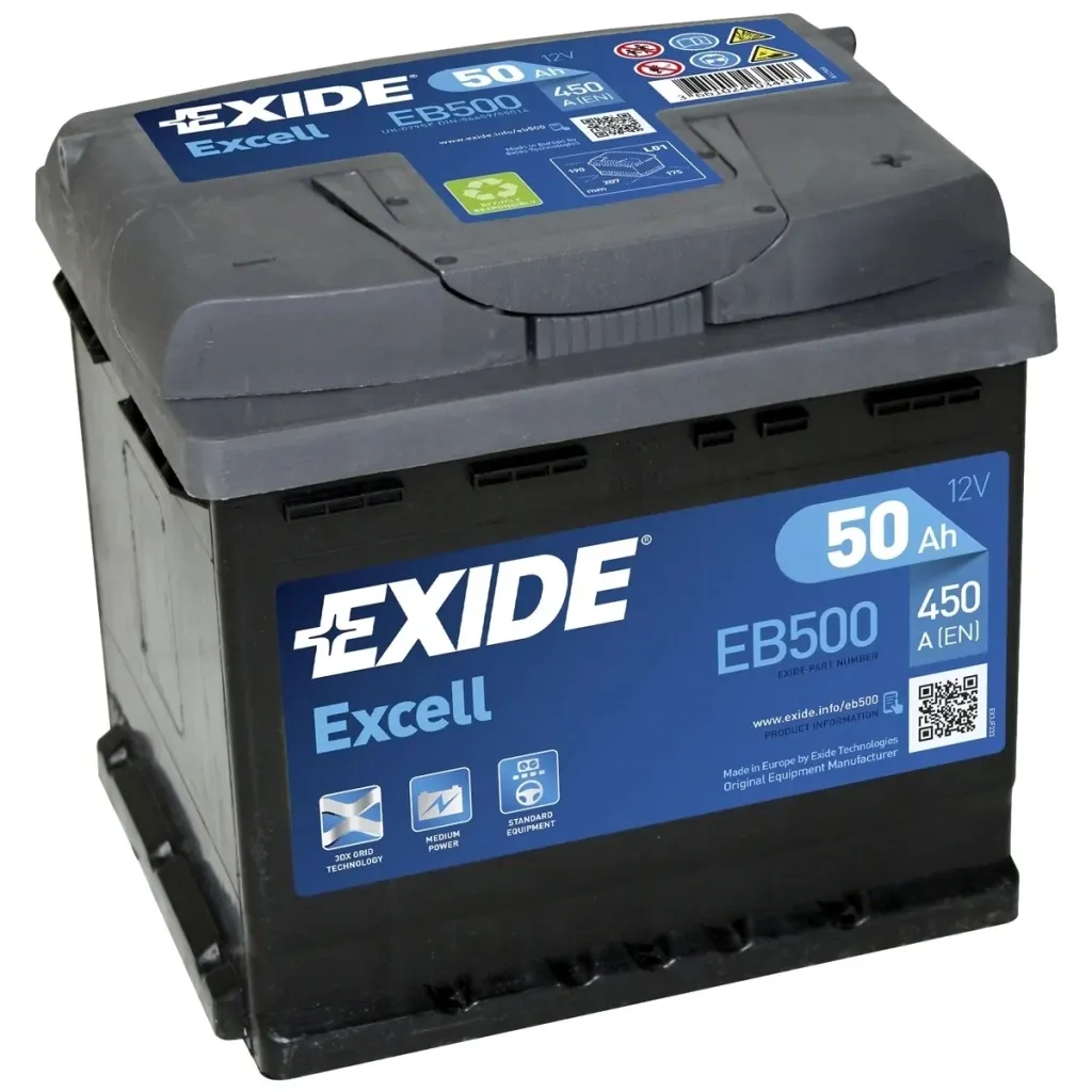 Аккумулятор автомобильный EXIDE EXCELL 50A (EB500)