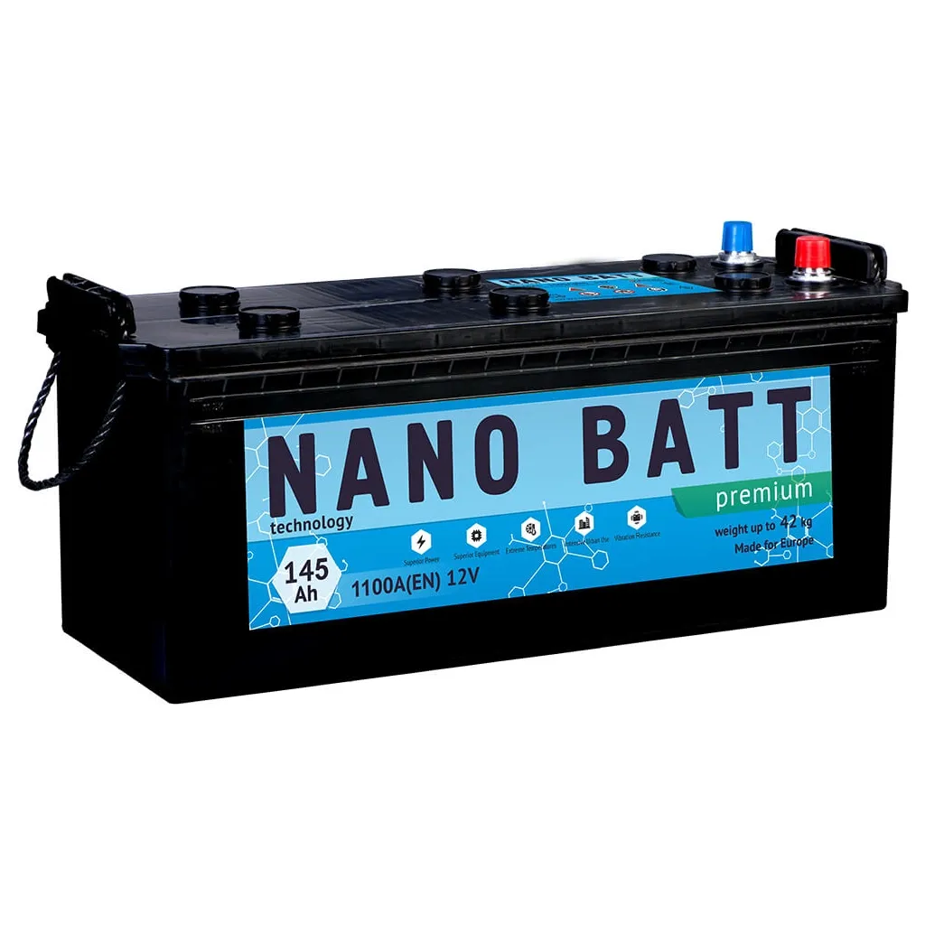 Акумулятор автомобільний NANO BATT Premium - 145 (евробанка)