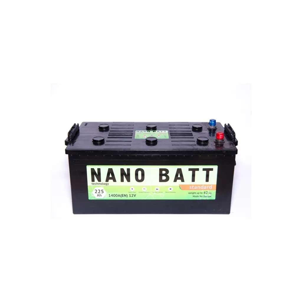 Акумулятор автомобільний NANO BATT Standart 225 +лів 1400А