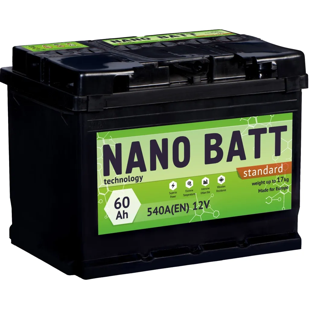 Акумулятор автомобільний NANO BATT Standart 60A +лів (1) 540А