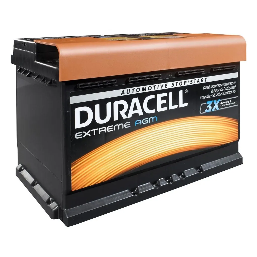 Акумулятор автомобільний Duracell Extreme AGM Start-Stop DE80AGM 80Ah 800A R+ (80AH)