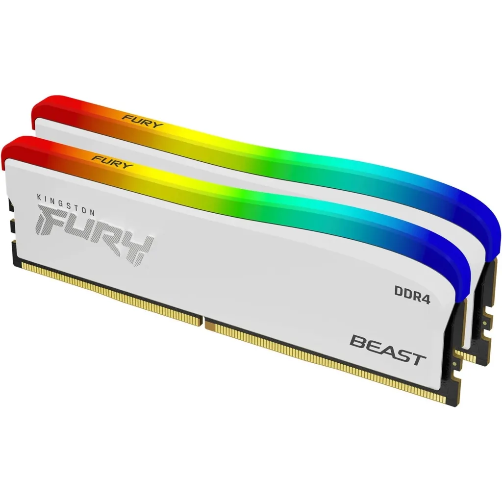 Оперативна пам'ять DDR4 16GB (2x8GB) 3200 MHz Beast White RGB SE Kingston Fury (ex.HyperX) (KF432C16BWAK2/16)