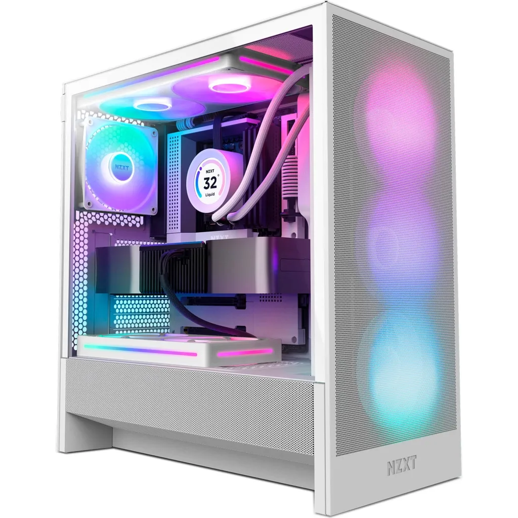 Корпус NZXT H5 Flow RGB Compact All White (CC-H52FW-R1)