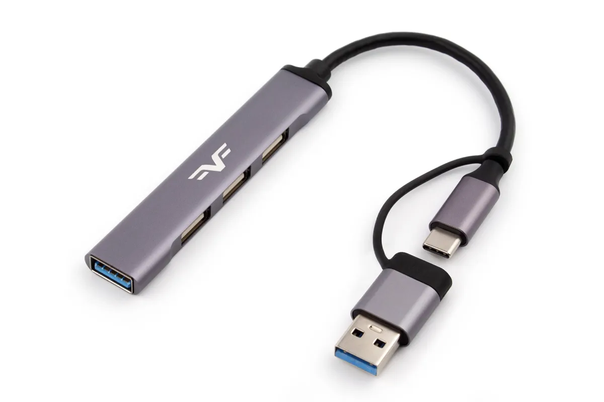 USB Хаб Frime 1хUSB3.0 3хUSB2.0 Silver (FH-20152)