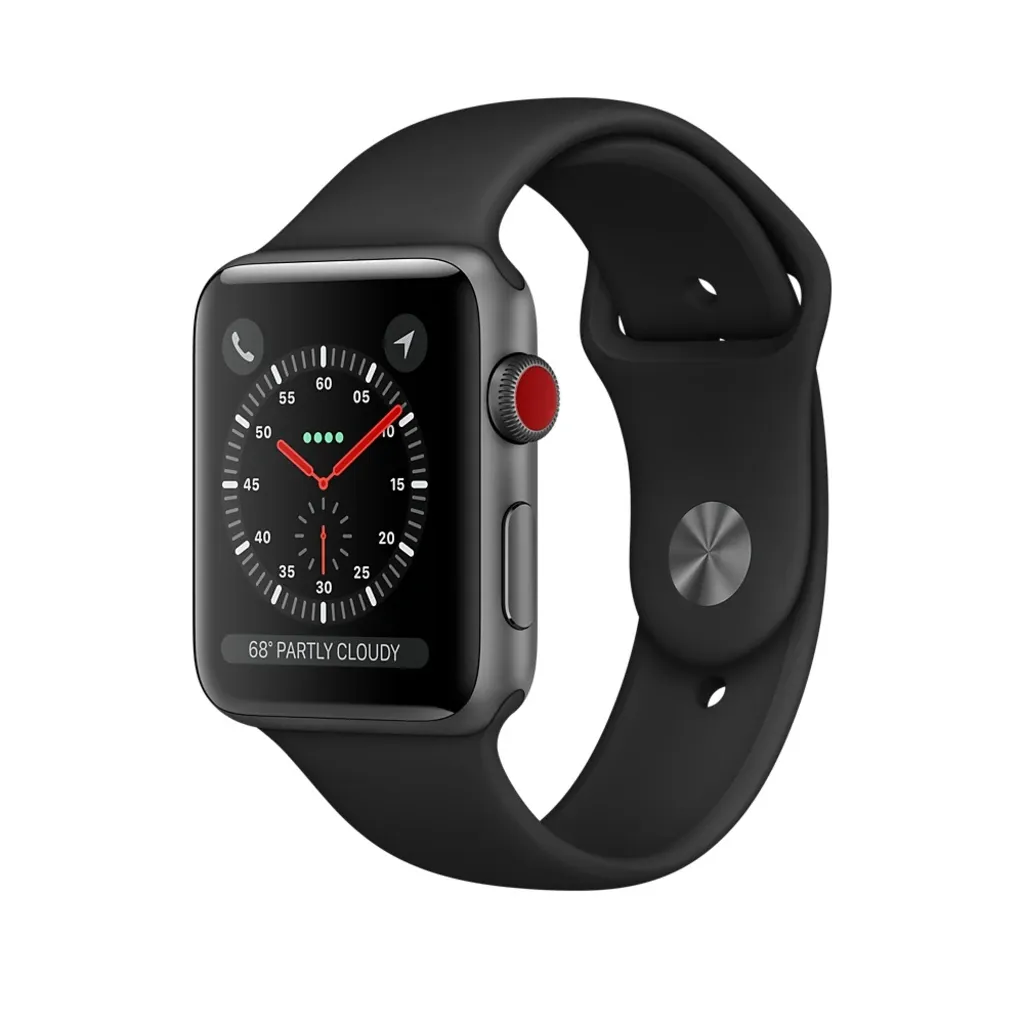 Смарт-годинник Apple Watch Series 3 GPS + Cellular 38mm Space Gray Aluminum with Black Sport Band (MQJP2)