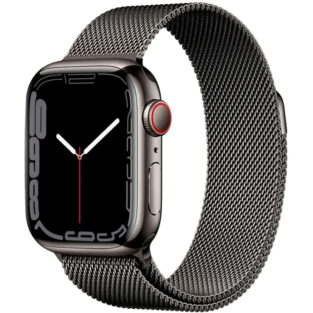 Смарт-часы Apple Watch Series 7 GPS + Cellular 41mm Graphite Stainless Steel Case with Graphite Milanese Loop (MKHK3)