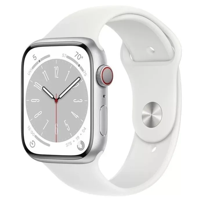 Смарт-часы Apple Watch Series 8 GPS + Cellular 41mm Silver Stainless Steel Case with White Sport Band (MNJ53)